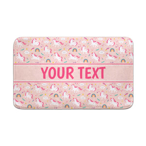 Personalized Bath Mat - Unicorns - Pink - 18" x 30"