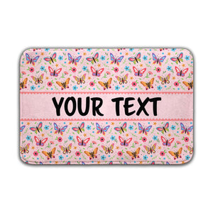 Personalized Bath Mat - Butterflies - 24" x 36"