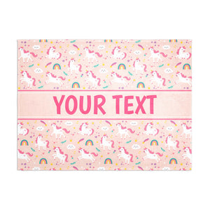 Personalized Blanket - Unicorns - Pink - 60" x 80"
