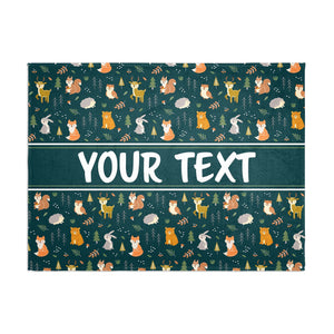 Personalized Blanket - Woodland Creatures - 60" x 80"