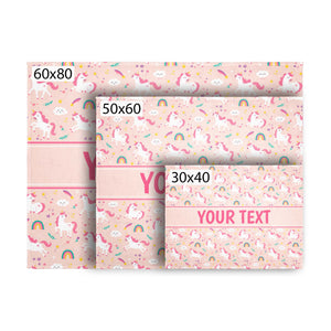 Personalized Blanket - Unicorns - Pink - All Sizes