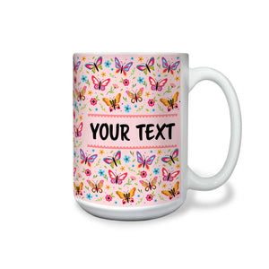 Personalized Mug - Butterflies - 15 Ounces
