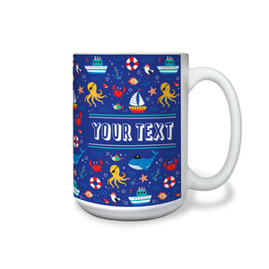 Personalized Mug - Nautical - 15 Ounces