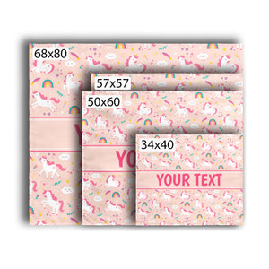 Personalized Tapestry - Unicorns - Pink - All Sizes
