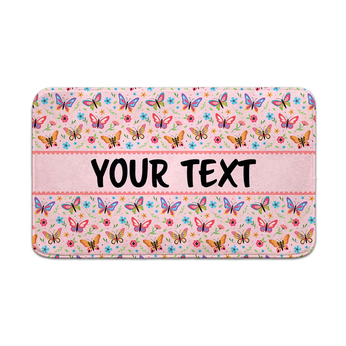 Personalized Bath Mat - Butterflies - 18" x 30"