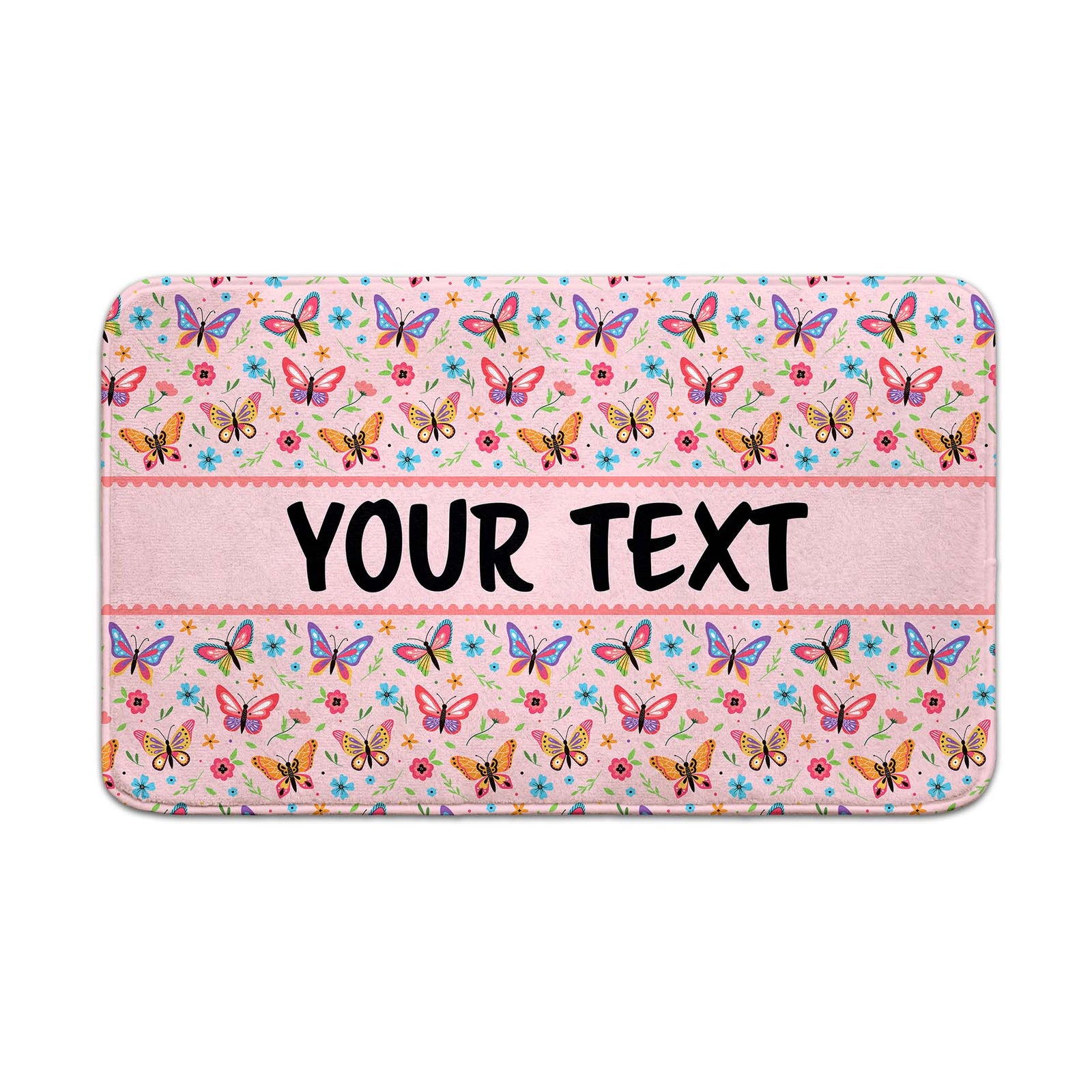 Personalized Bath Mat - Butterflies - 18" x 30"
