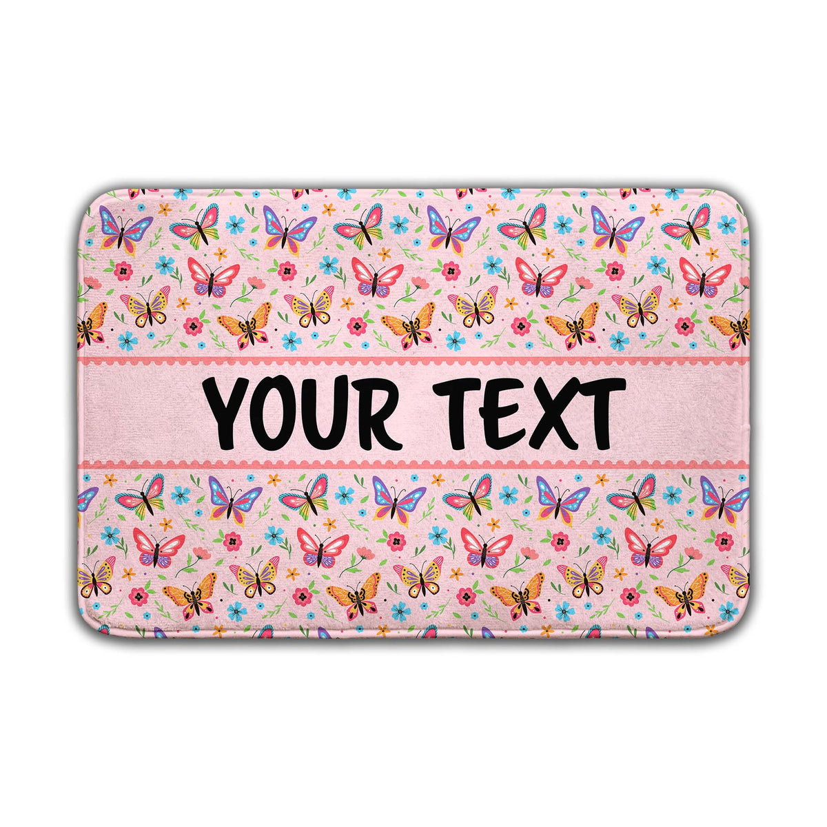 Personalized Bath Mat - Butterflies - 24" x 36"