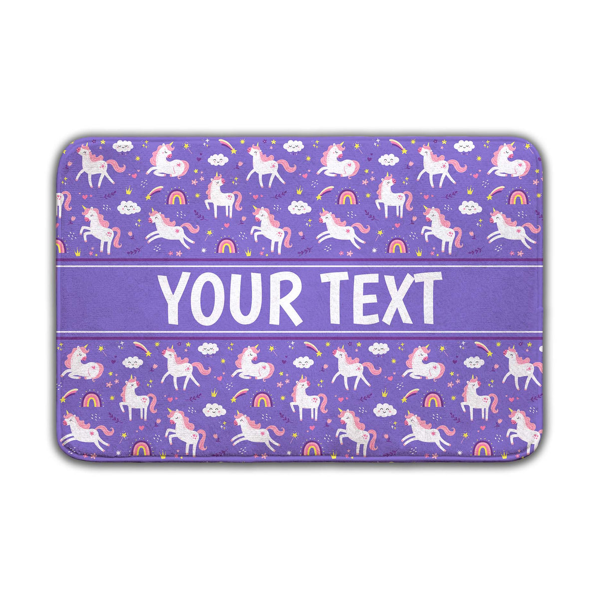 Personalized Bath Mat - Unicorns - Purple - 24" x 36"