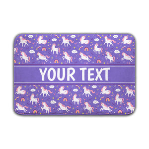 Personalized Bath Mat - Unicorns - Purple - 24" x 36"
