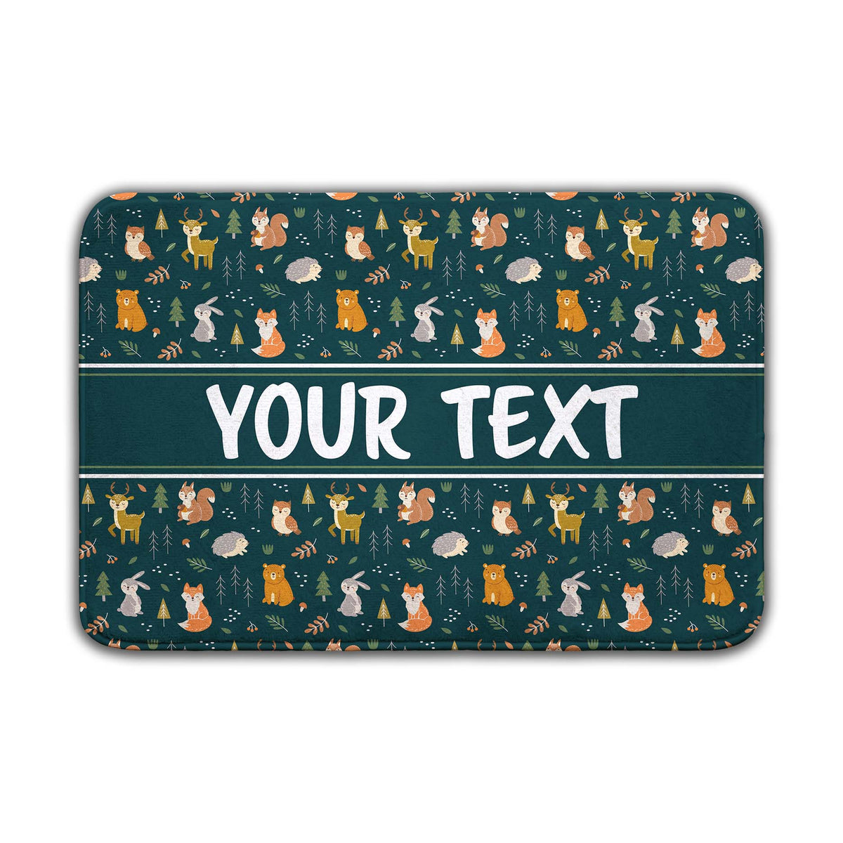 Personalized Bath Mat - Woodland Creatures - 24" x 36"