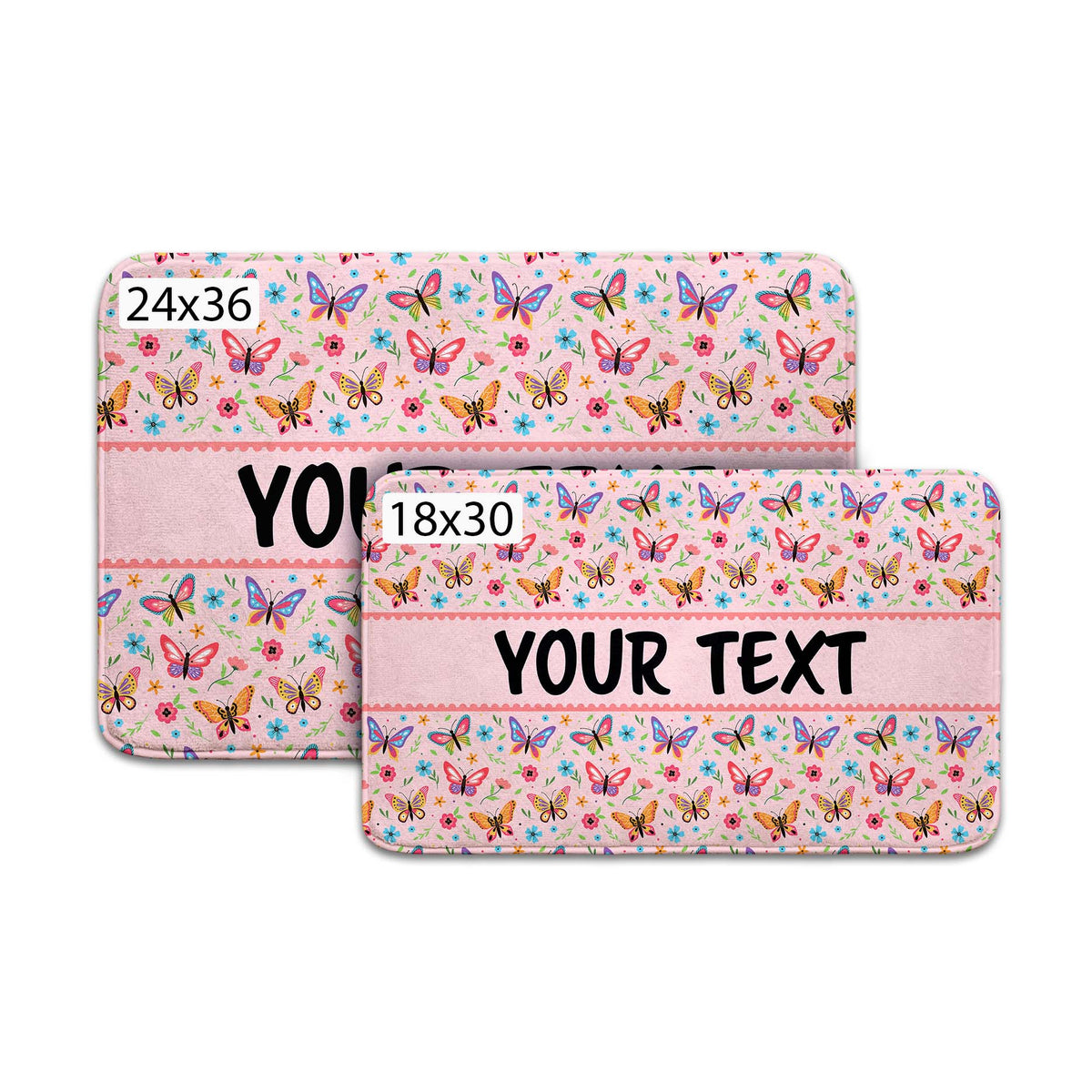Personalized Bath Mat - Butterflies - All Sizes
