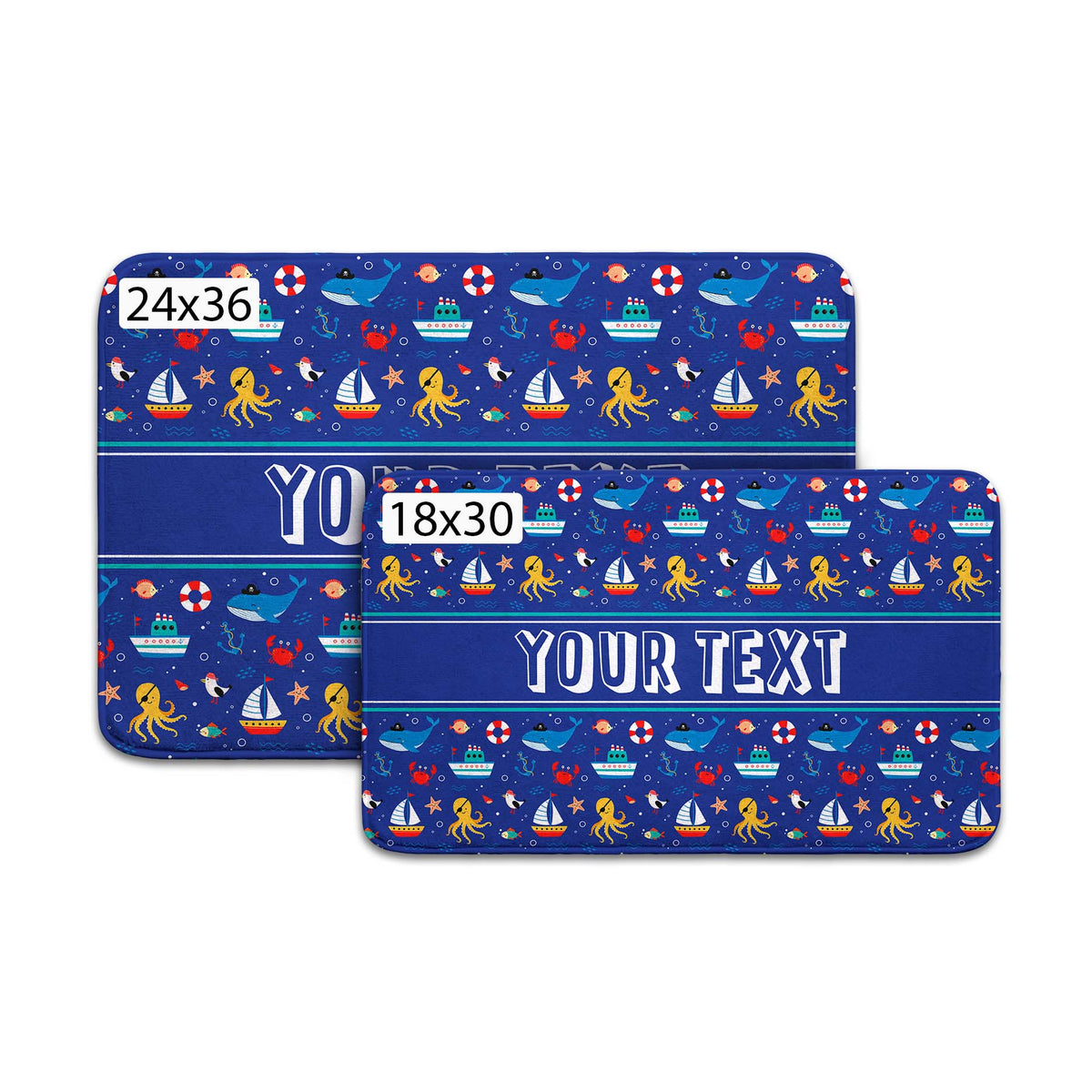 Personalized Bath Mat - Nautical - All Sizes