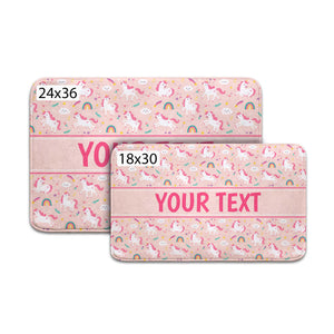 Personalized Bath Mat - Unicorns - Pink - All Sizes