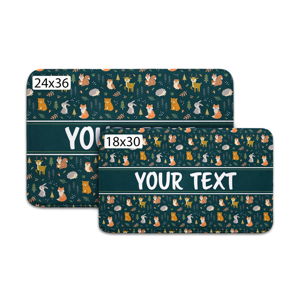Personalized Bath Mat - Woodland Creatures - All Sizes