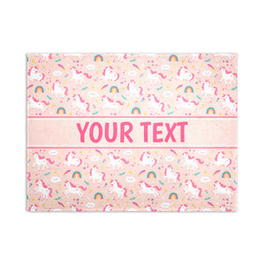 Personalized Blanket - Unicorns - Pink - 30" x 40"