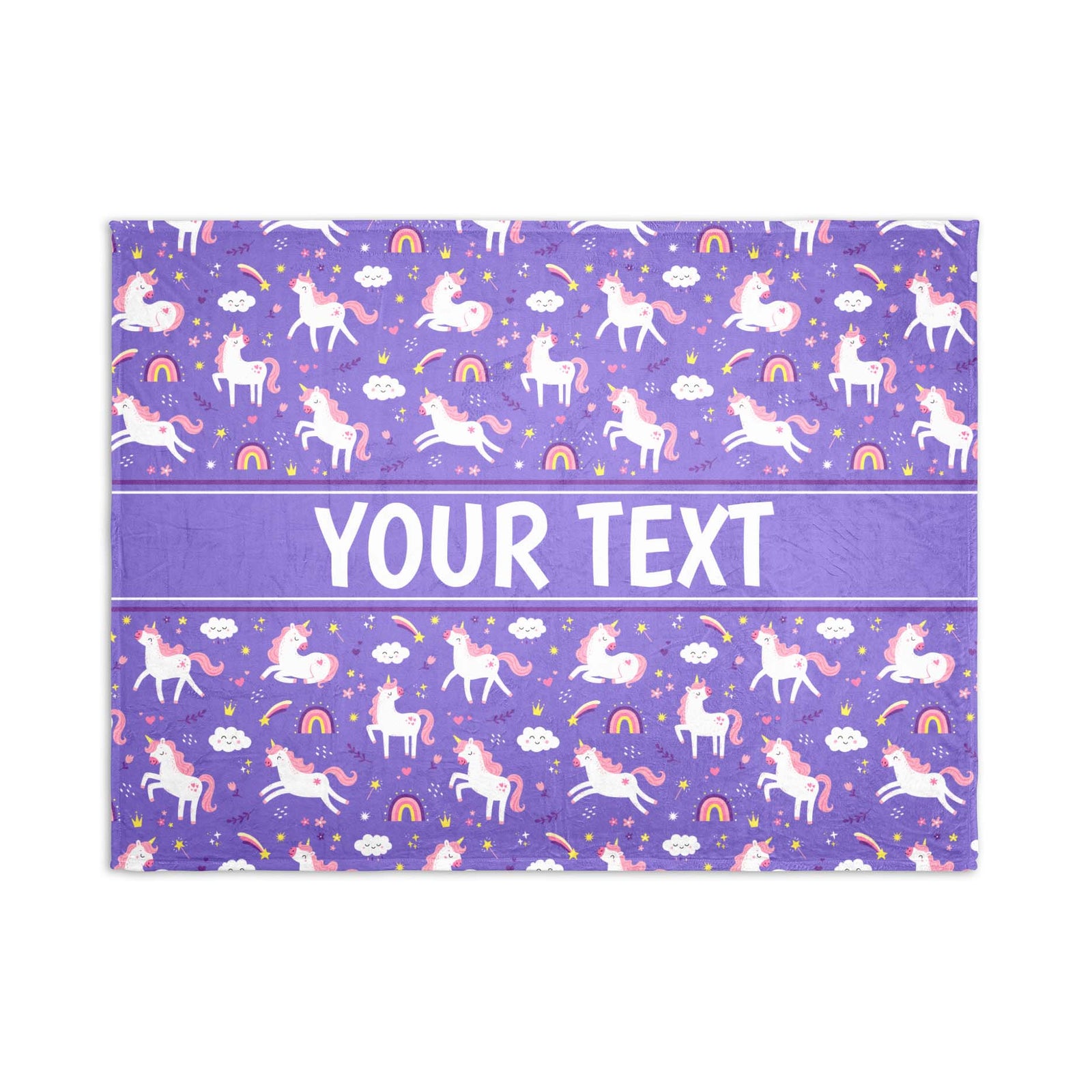 Personalized Blanket - Unicorns - Purple - 30" x 40"