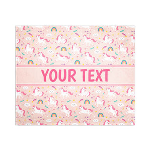 Personalized Blanket - Unicorns - Pink - 50" x 60"