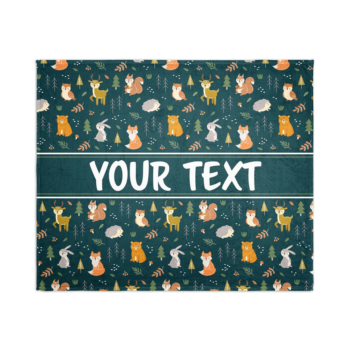 Personalized Blanket - Woodland Creatures - 50" x 60"