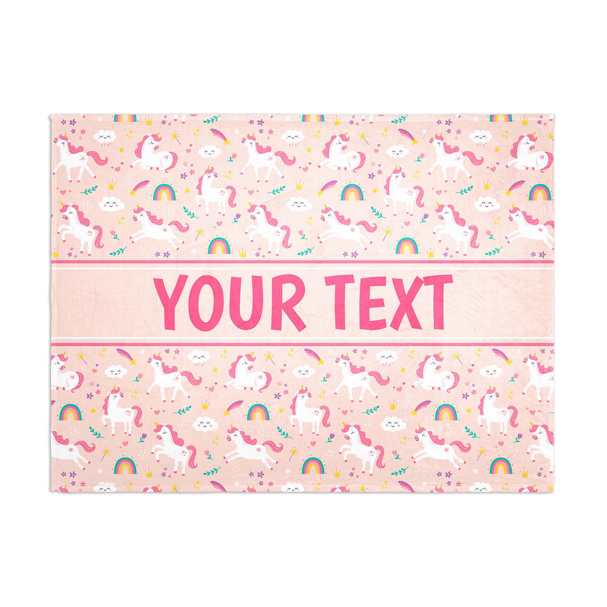Personalized Blanket - Unicorns - Pink - 60" x 80"