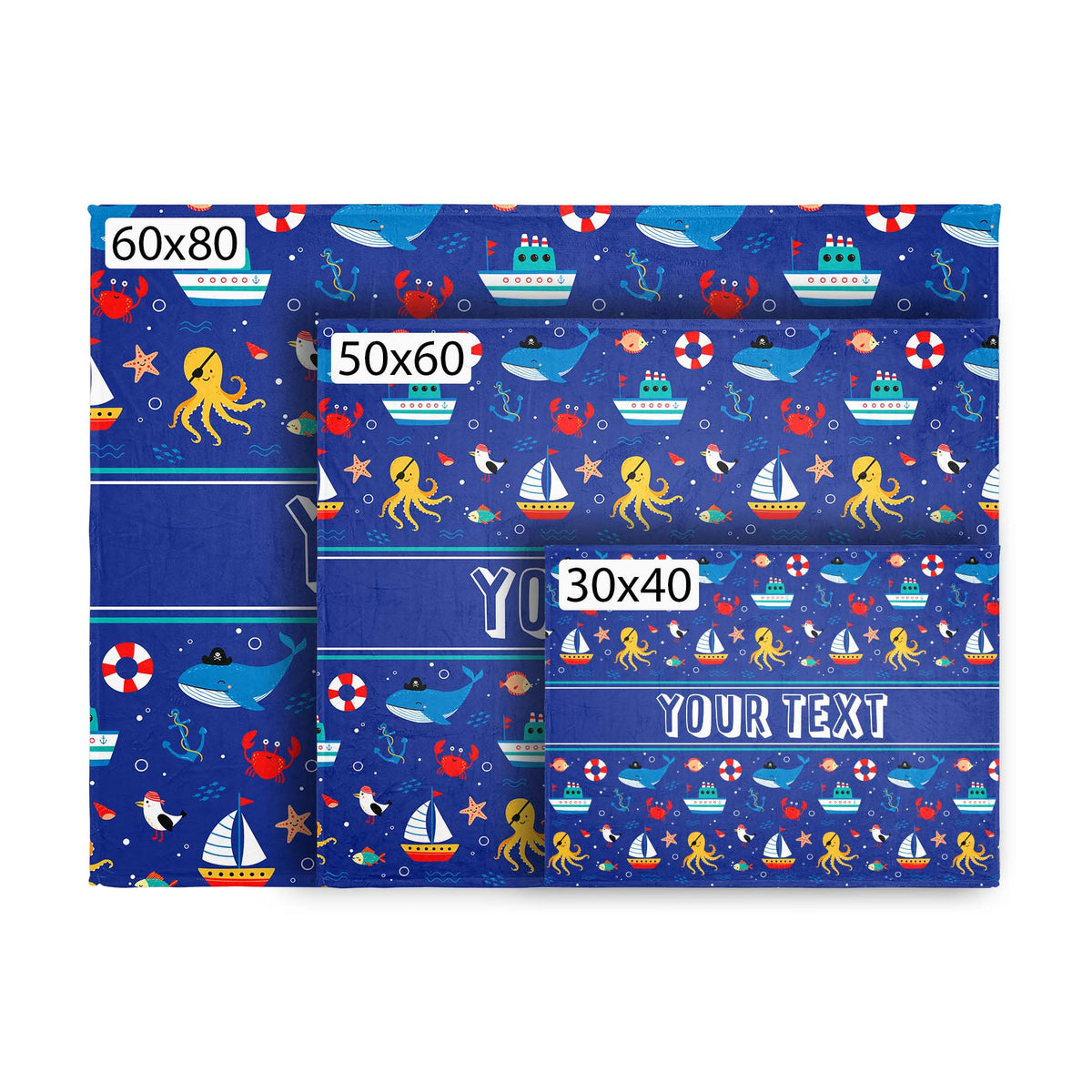 Personalized Blanket - Nautical - All Sizes