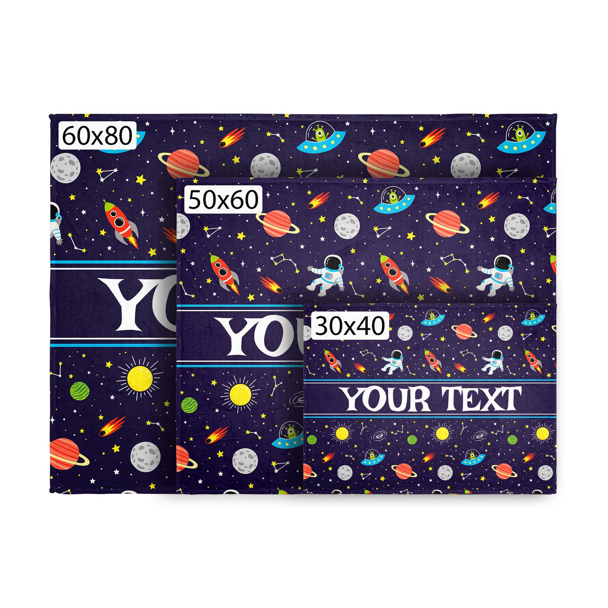 Personalized Blanket - Space - All Sizes
