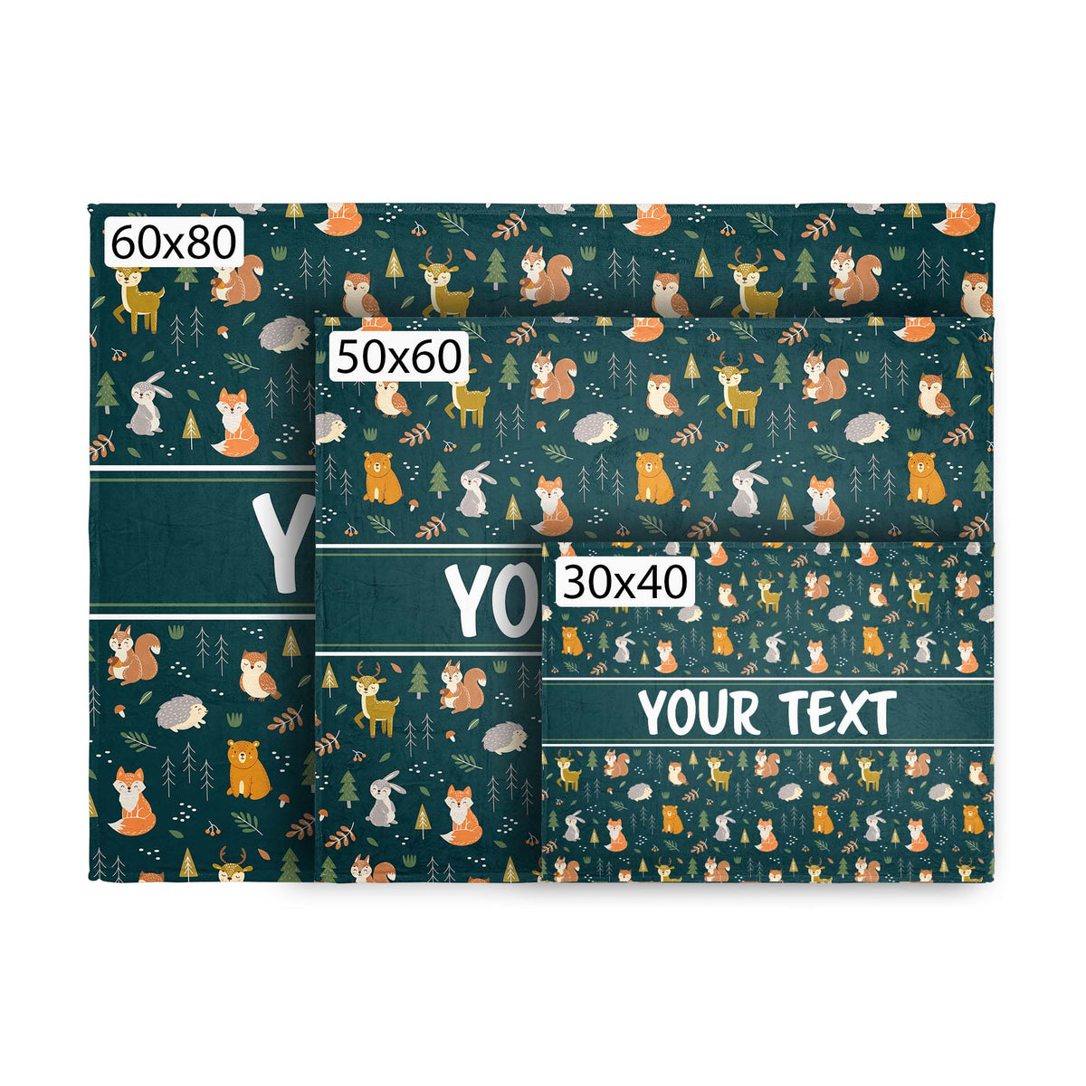 Personalized Blanket - Woodland Creatures - All Sizes