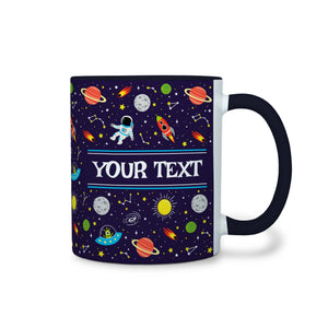 Personalized Black Accent Mug - Space - 11 Ounces
