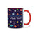 Personalized Red Accent Mug - Space - 11 Ounces