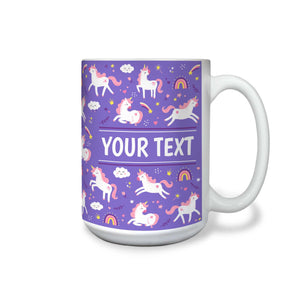 Personalized Mug - Unicorns - Purple - 15 Ounces