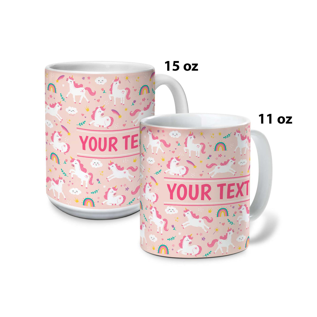 Personalized Mug - Unicorns - Pink - All Sizes