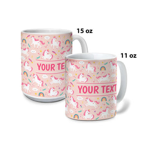 Personalized Mug - Unicorns - Pink - All Sizes