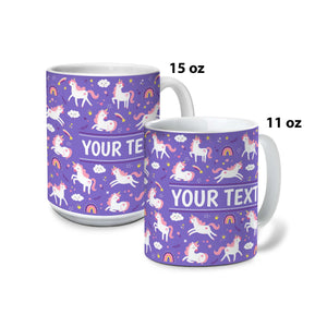 Personalized Mug - Unicorns - Purple - All Sizes