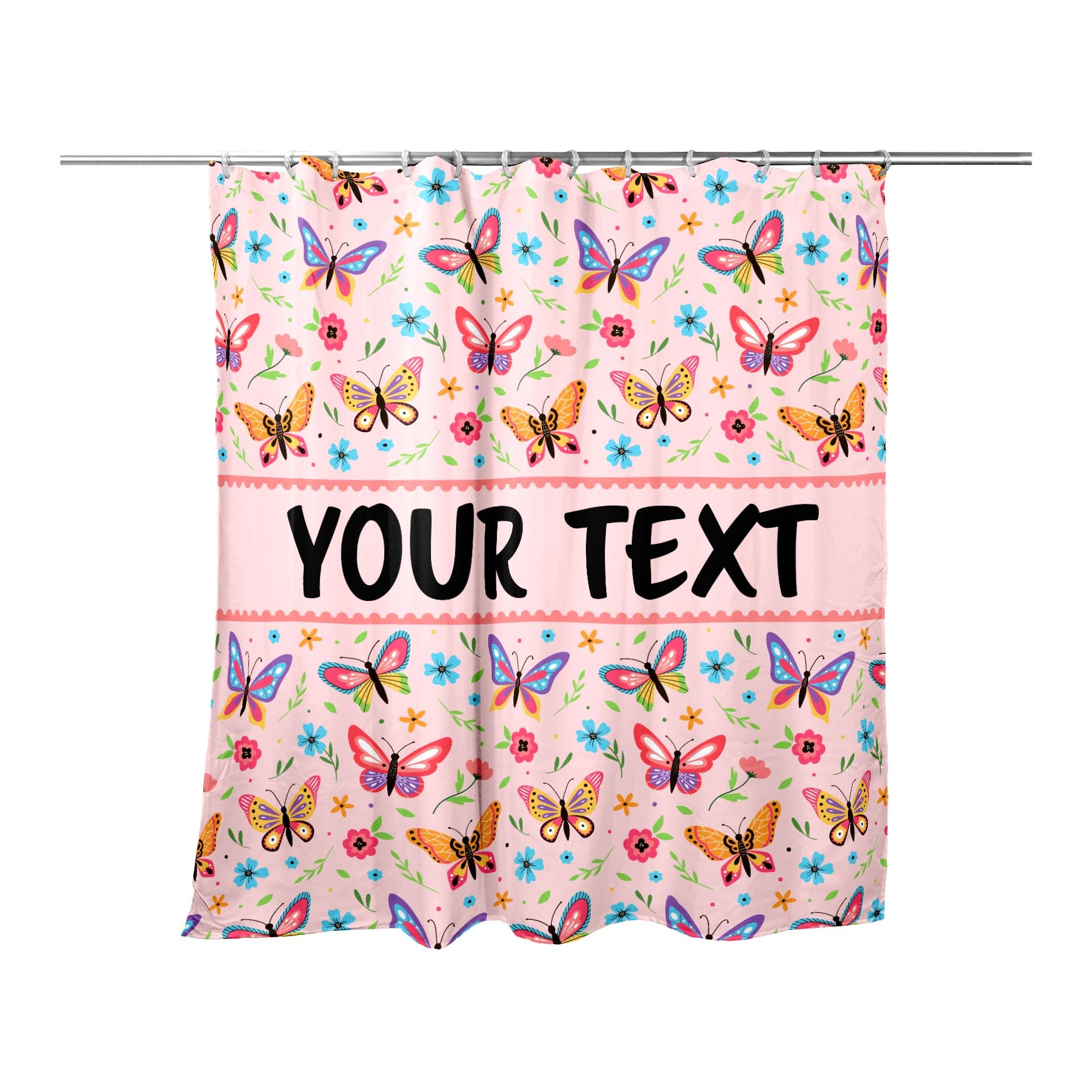 Personalized Shower Curtain - Butterflies - 71" x 74"