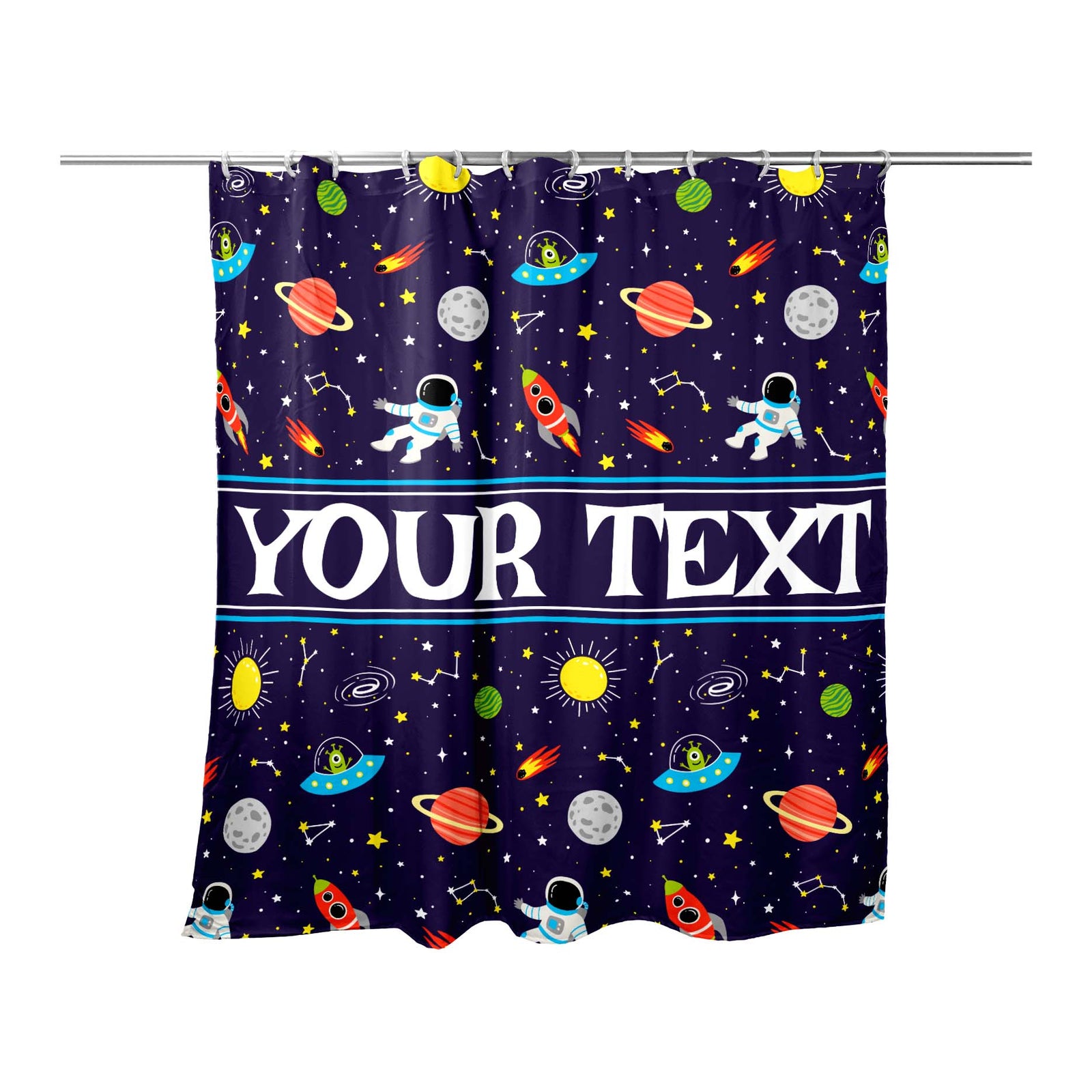 Personalized Shower Curtain - Space - 71" x 74"
