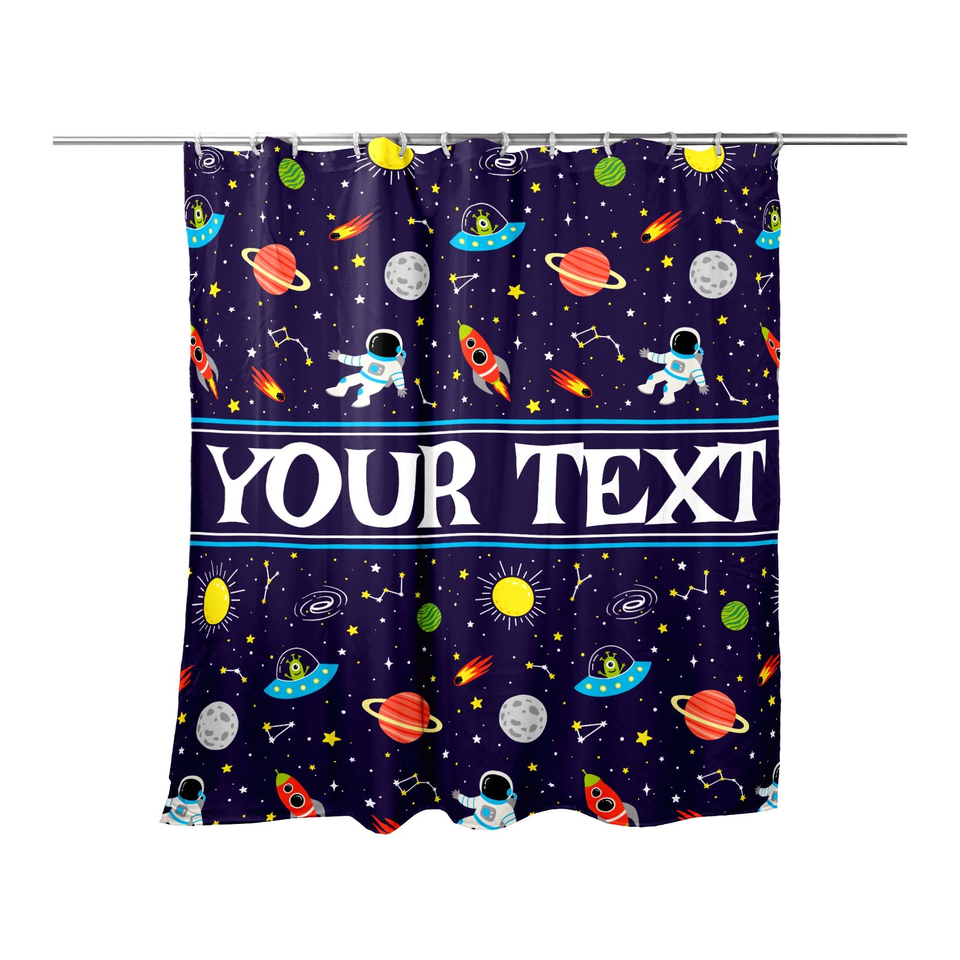 Personalized Shower Curtain - Space - 71" x 74"