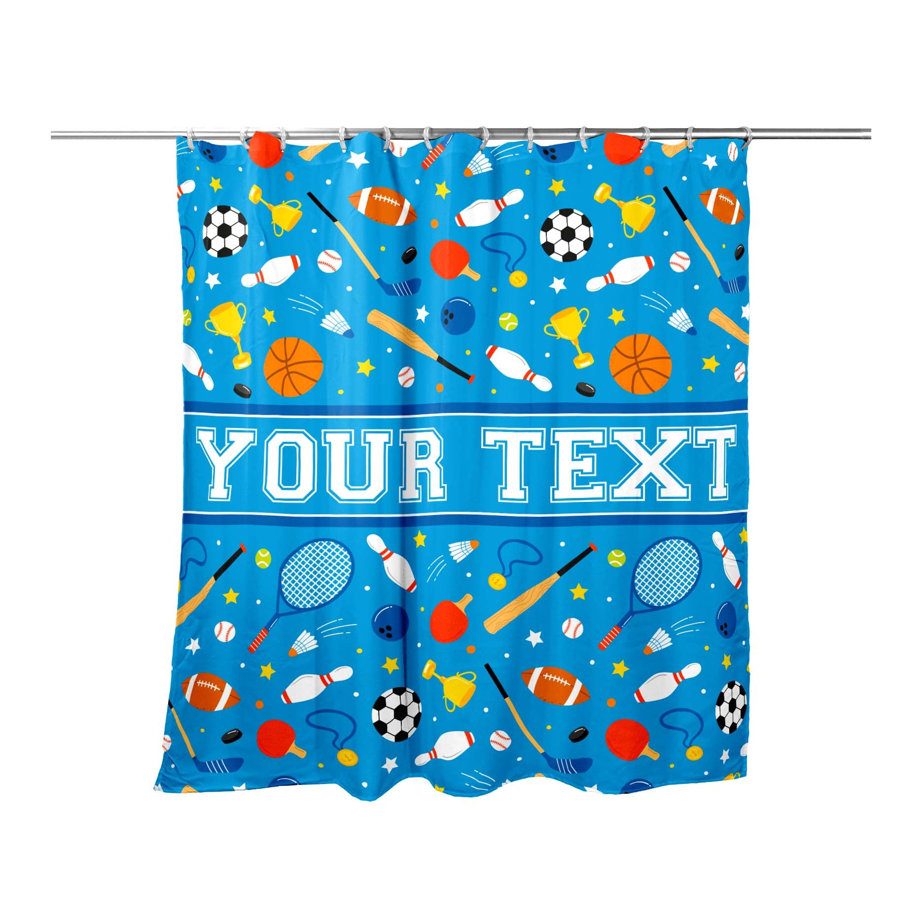 Personalized Shower Curtain - Sports - 71" x 74"