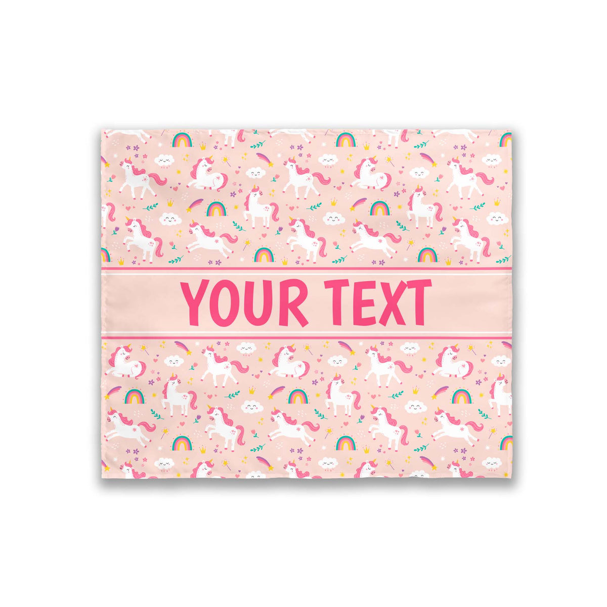 Personalized Tapestry - Unicorns - Pink - 34" x 40"