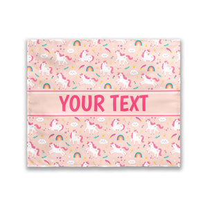 Personalized Tapestry - Unicorns - Pink - 50" x 60"