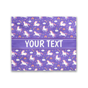 Personalized Tapestry - Unicorns - Purple - 50" x 60"