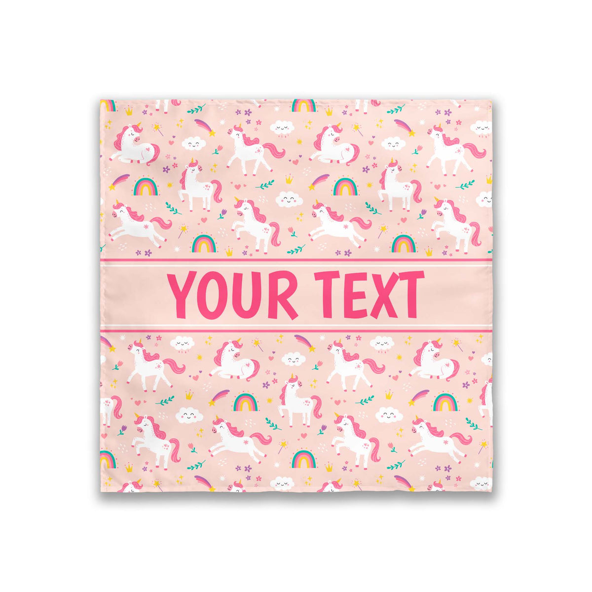 Personalized Tapestry - Unicorns - Pink - 57" x 57"