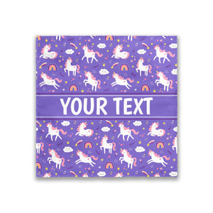 Personalized Tapestry - Unicorns - Purple - 57" x 57"