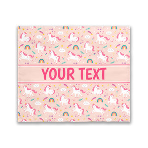 Personalized Tapestry - Unicorns - Pink - 68" x 80"