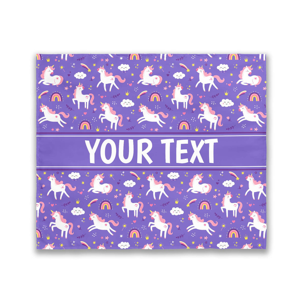 Personalized Tapestry - Unicorns - Purple - 68" x 80"
