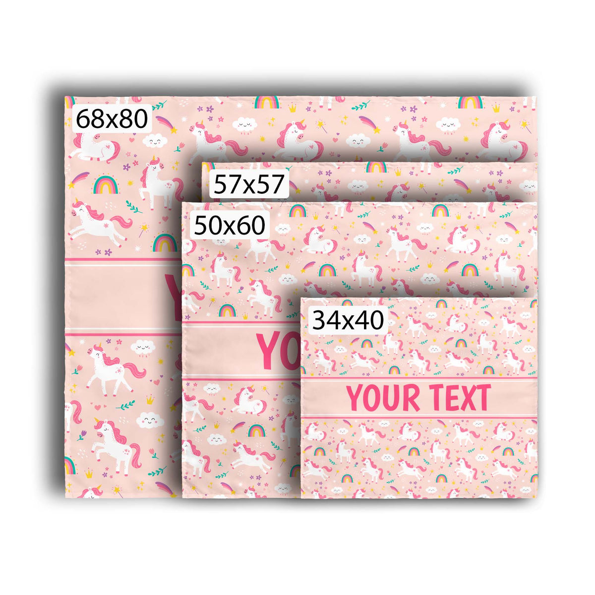 Personalized Tapestry - Unicorns - Pink - All Sizes