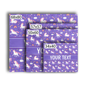 Personalized Tapestry - Unicorns - Purple - All Sizes