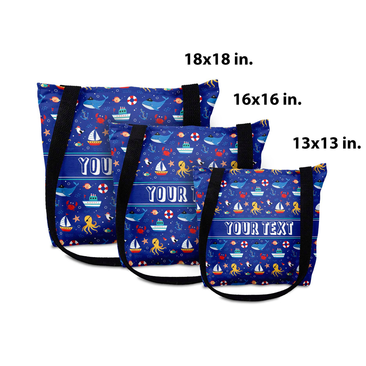 Personalized Tote Bag - Nautical - All Sizes