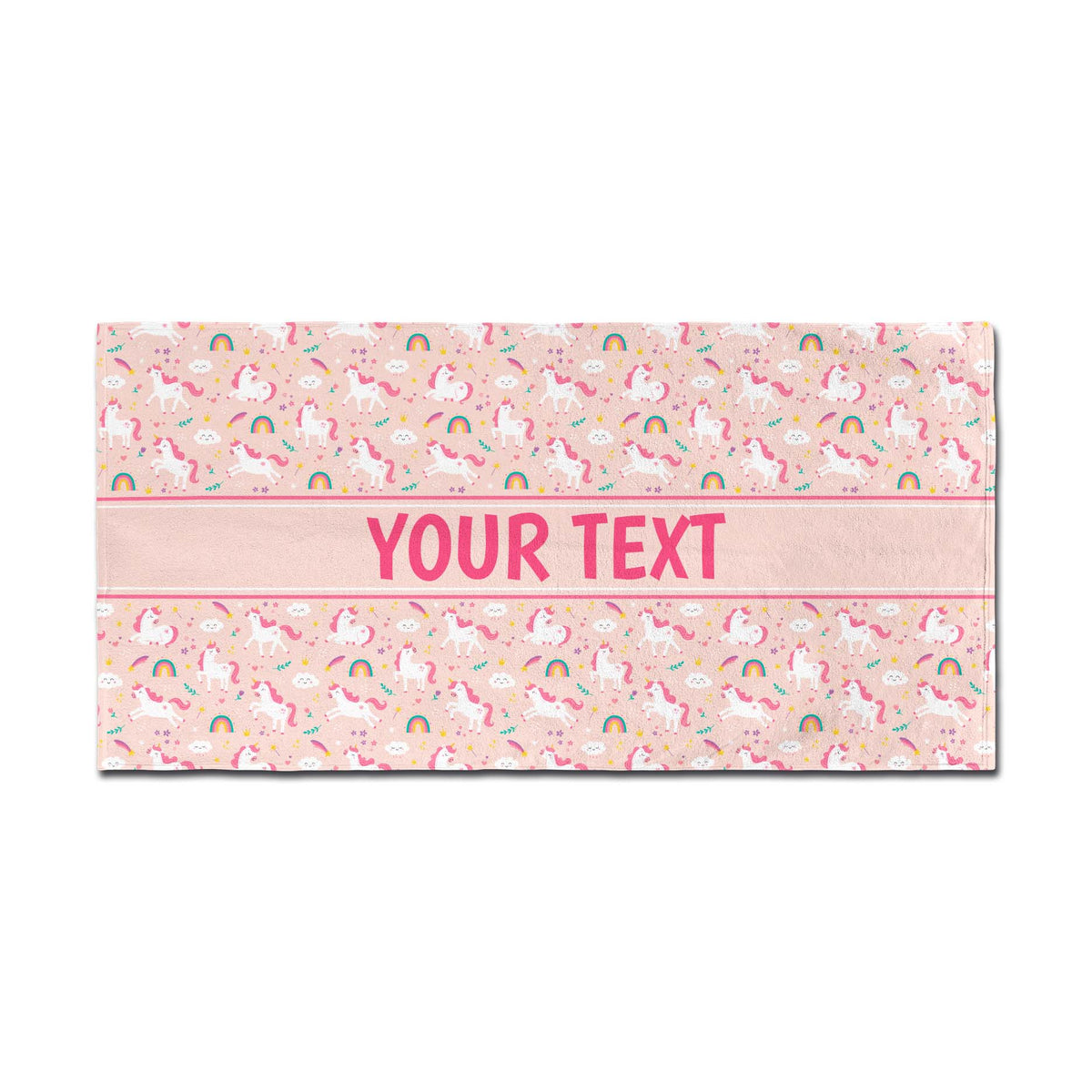 Personalized Towel - Unicorns - Pink - 30" x 60"