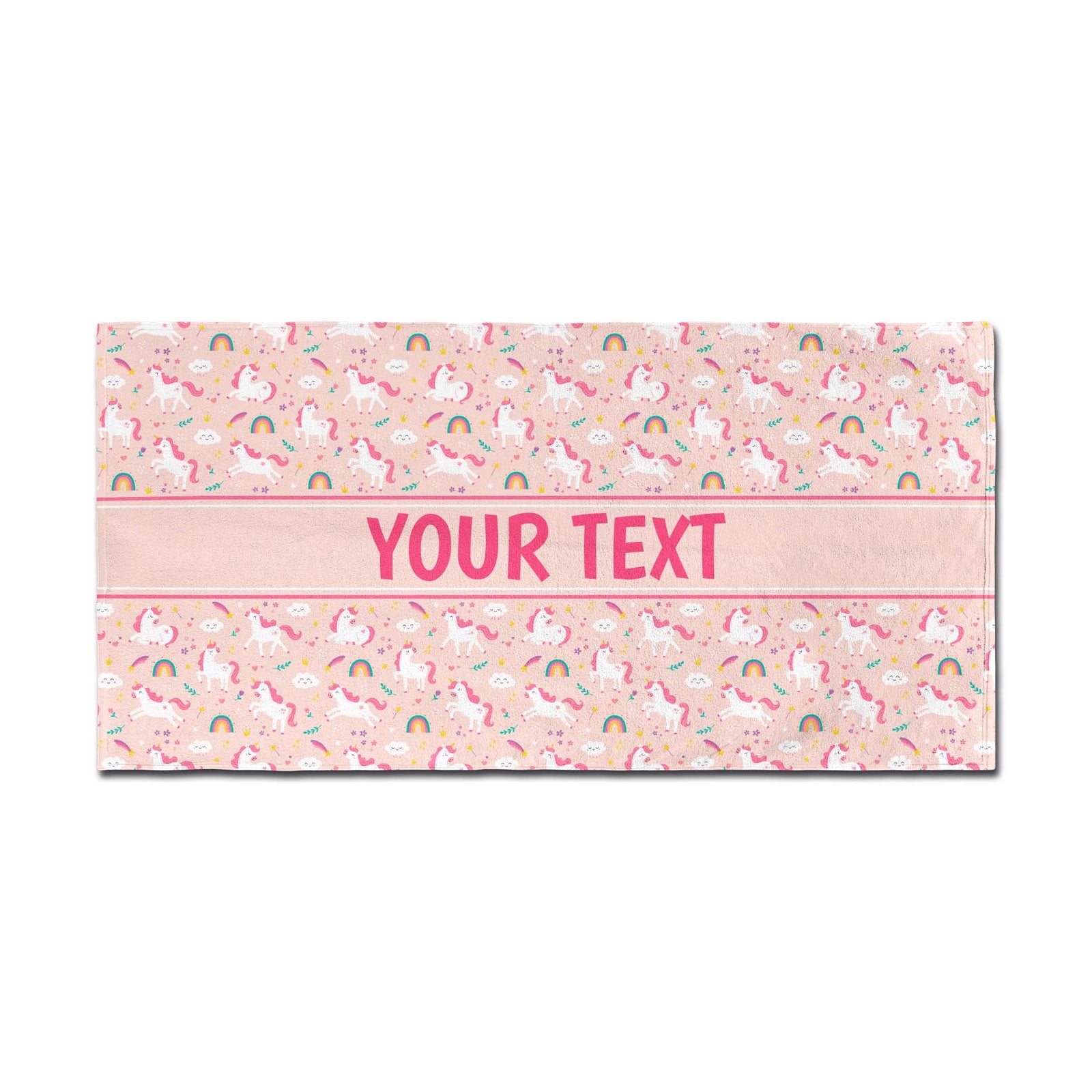 Personalized Towel - Unicorns - Pink - 30" x 60"