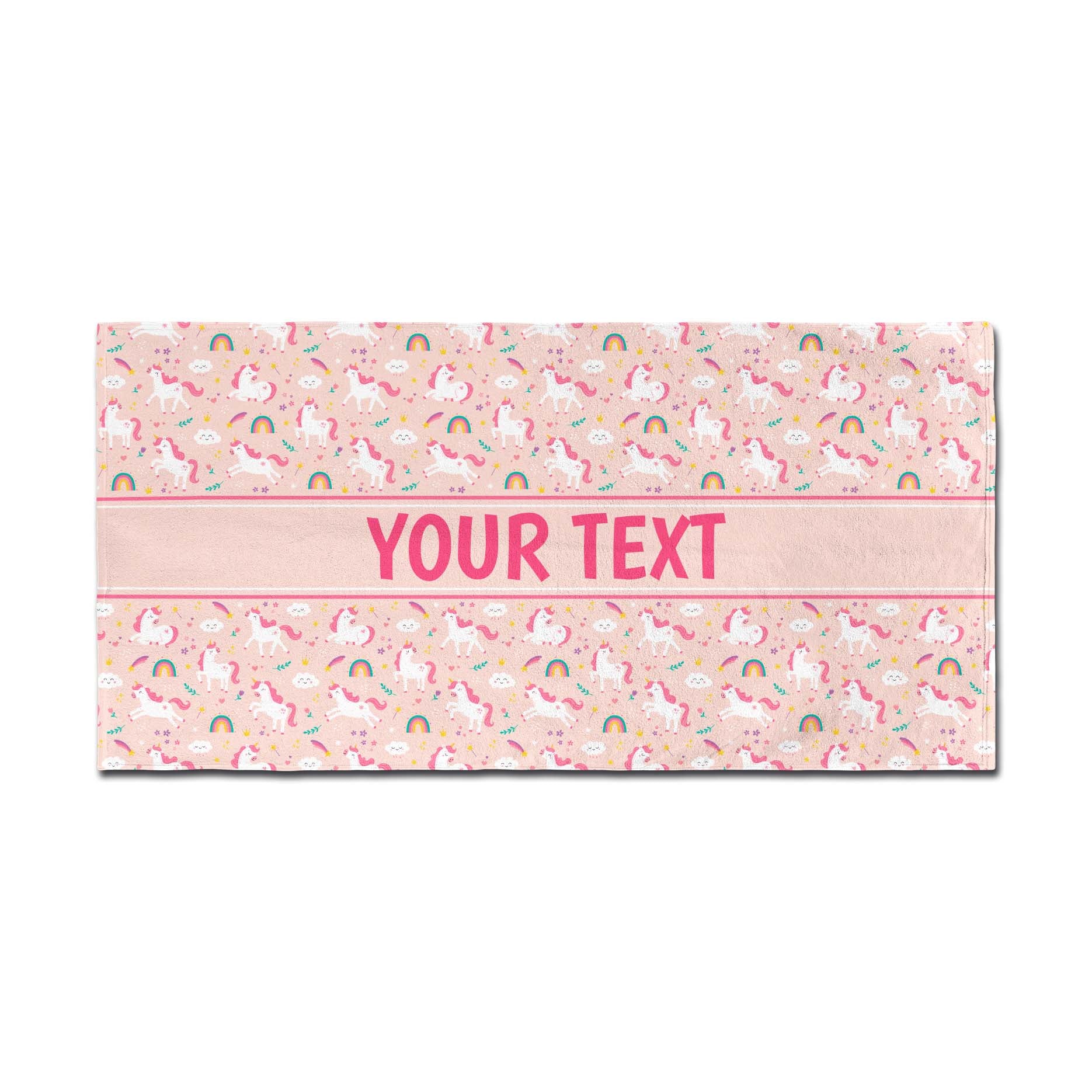 Personalized Towel - Unicorns - Pink - 30" x 60"