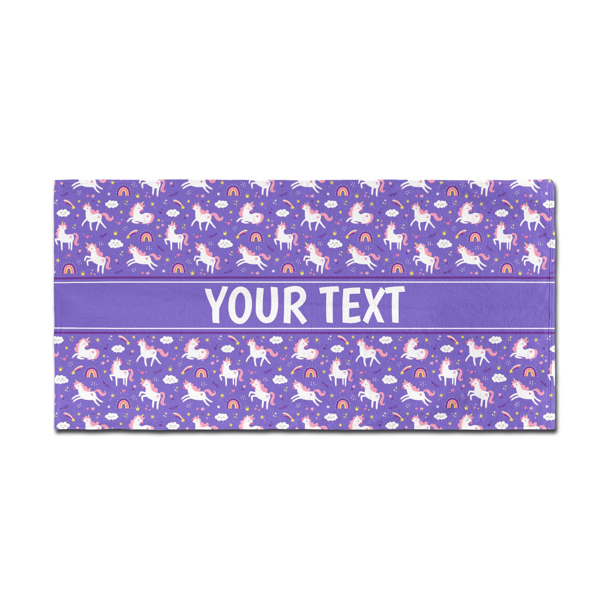 Personalized Towel - Unicorns - Purple - 30" x 60"